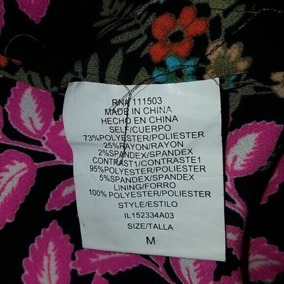 Lily White Womens Bomber Jacket With Floral Lining Medium - Picture 7 of 7